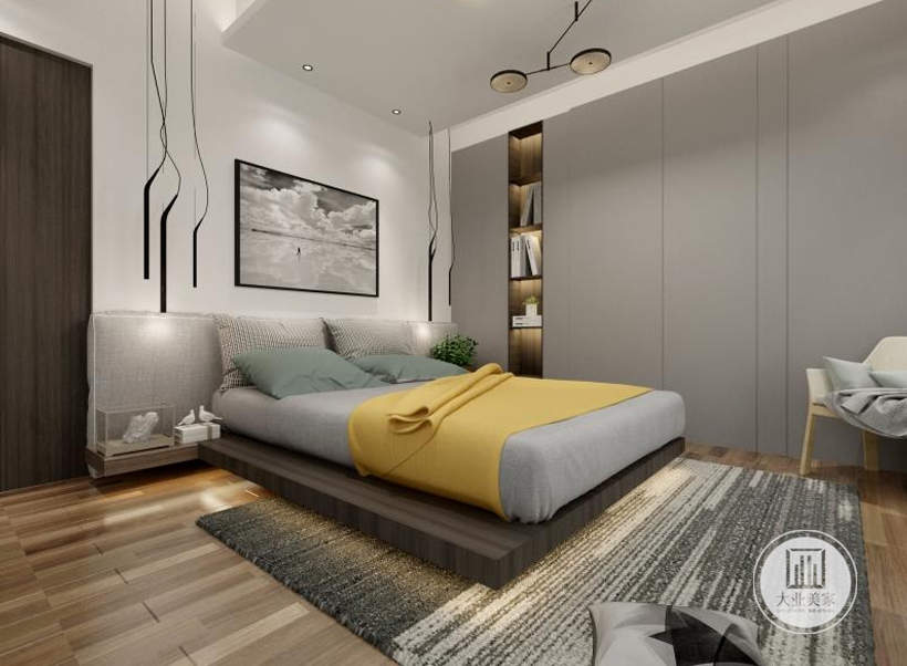 卧室，现代简约风格装修效果图